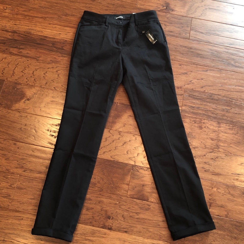 Express Straight Mid Rise Pants
